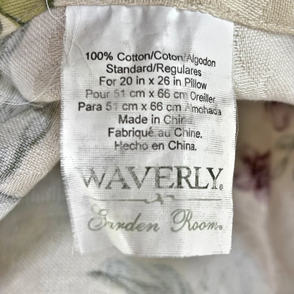 Waverly Garden Room Floral Pillow Shams Cotton Ruffle‎ Cord Edge 20x26 Set of 2